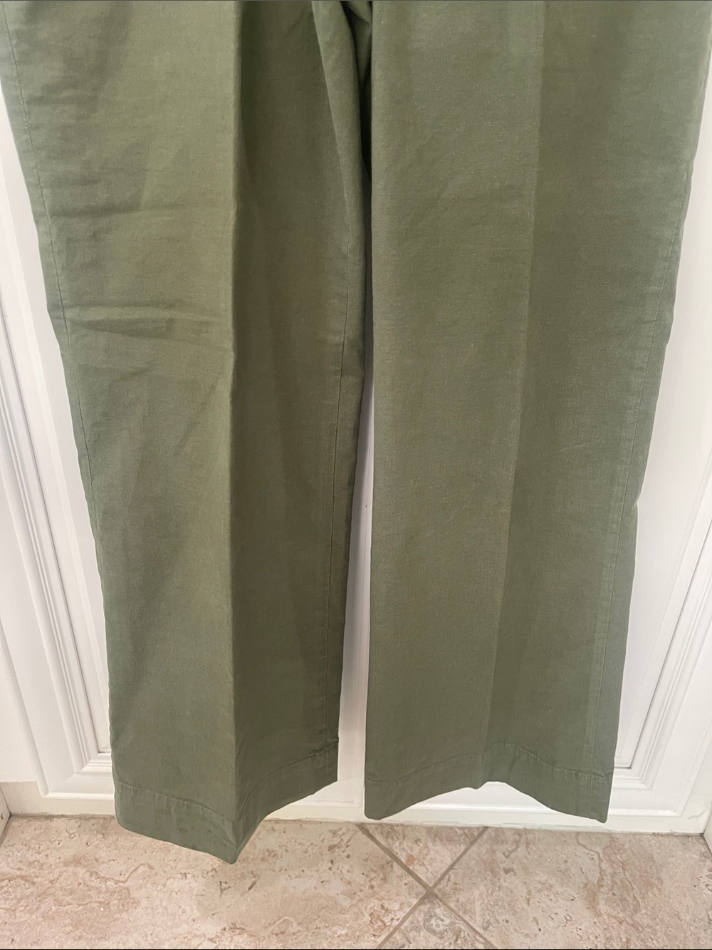 J. Crew Factory black Lizzie olive green wide straight leg pants trousers 28p - Picture 5 of 15